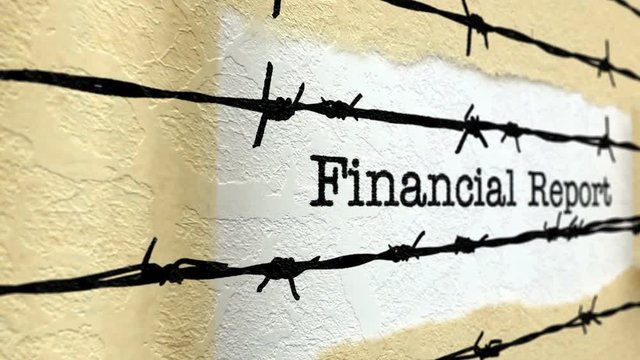 Financial report against barbwire