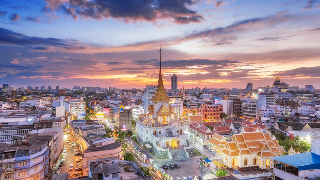 Trimit temple is landmark in Bangkok, Thailand.