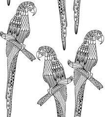 Obraz premium Seamless pattern. Hand drawn sketch for adult antistress coloring page, zentangle.