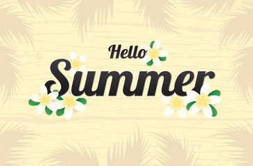 Summer greeting season with Plumeria Flowers or Summer floral Design