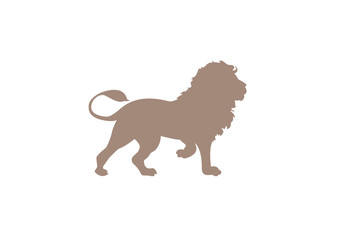 Lion minimal vector illustration, silhouette isolated on a white background