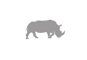 Rhino minimal vector illustration, silhouette isolated on a white background