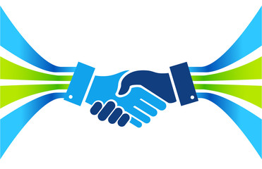 business agreement handshake lines concept