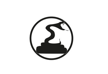 Obraz premium Snake minimal vector illustration, silhouette isolated on a white background