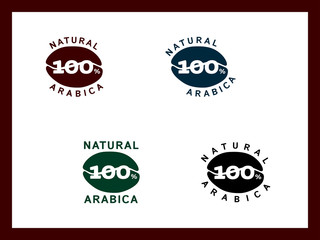 100% arabica coffee sticker