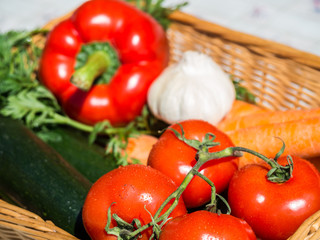 frisches Gemüse Korb Küche