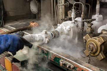 co2 gas pipe is connection with stainless flange
