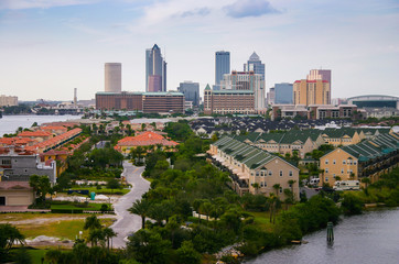 Obraz premium Tampa city skyline, panoramic view on modern skyscrapers