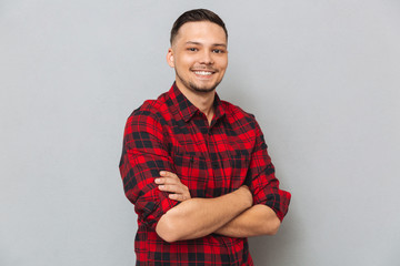 Obraz premium Portrait of man foding his hands