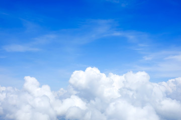 Blue sky above the clouds