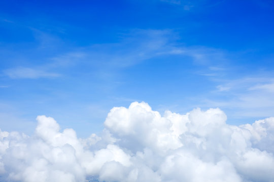 Blue sky above the clouds