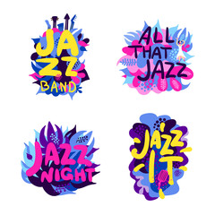Obraz premium Jazz Theme Composition Set