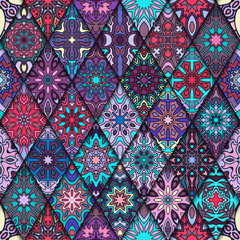 Seamless pattern. Vintage decorative elements. Hand drawn background. Islam, Arabic, Indian, ottoman motifs. Perfect for printing on fabric or paper.