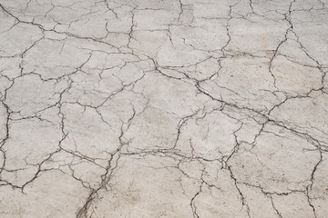 Texture of the old asphalt crosswalk cracked.