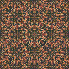 Ornate floral seamless texture, endless pattern with vintage mandala elements.