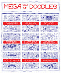 Mega set of doodle icons