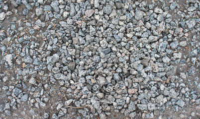Background texture of small silver stones after the rain in irregular shapes and random pattern,