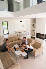 Pizza time a group of people