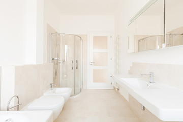 Naklejka na ściany i meble White marble bathroom