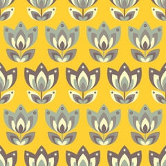 Fototapeta premium Seamless floral background. Vector illustration. 