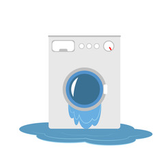 Washing machine in a puddle isolated