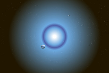 Planet near a big exploding star