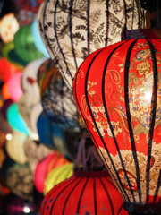Colorful lanterns in ancient town Hoi An. UNESCO World Heritage Site. Vietnam, March 2017. © Jana Kollarova