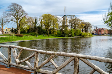 Dutch windmill in Alkmaar, the Netherlands