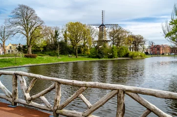 Papier Peint photo Moulins Dutch windmill in Alkmaar, the Netherlands