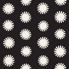 Fototapeta premium Vector seamless sunburst shapes freehand pattern. Abstract background with round brush strokes. Hand drawn texture