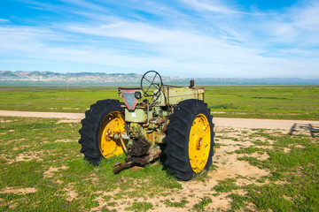 Fototapeta premium Old farming machinery in Carrizo Plain National Monument, San Andreas Fault (boundary between the Pacific Plate and the North American Plate), California USA, North America