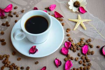 Morning black coffee