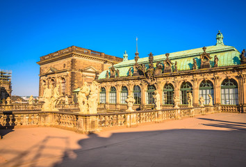 Fototapeta na wymiar Famous Zwinger palace (Der Dresdner Zwinger) Art Gallery of Dresden, Saxony, Germany
