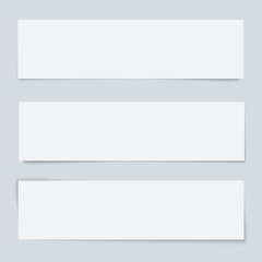 Obraz premium Set of blank white paper banners with different shadows