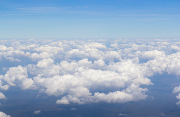 blue sky and cloud view from airplane