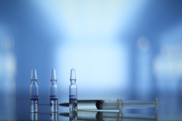 Medical syringe and vials