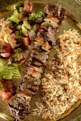 Filet Mignon Michui with Fatouch Salad and syrian rice
