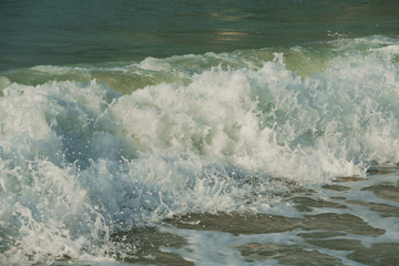 Beautiful waves of South China Sea on Dadonghai beach.