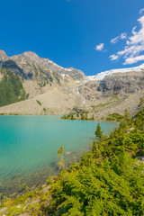 Majestic mountain lake in Canada. Upper Joffre Lake Trail View.