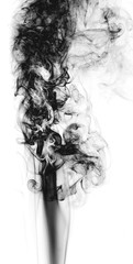 Black fantasy smoke on white background