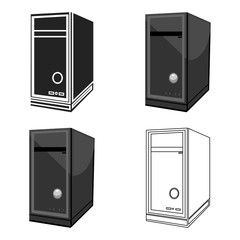 System unit icon in cartoon style isolated on white background. Personal computer symbol stock vector illustration. © pandavector