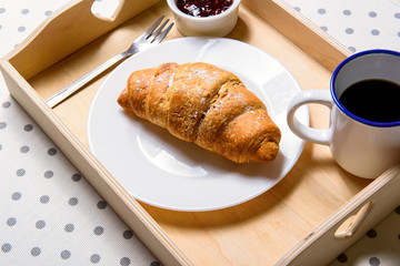 Delicious pastry at funny table