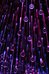 Modern chandelier with colourfull lights