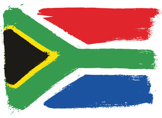 Obraz premium South Africa Flag Vector Hand Painted with Rounded Brush