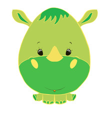 Funny little green rhinoceros
