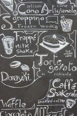 Typical Italian menu written on a blackboard © Francesco 