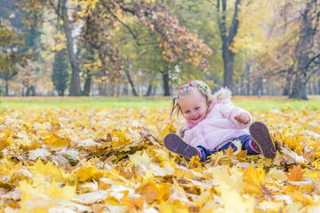Child in autumn colors