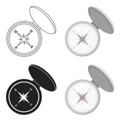 Compas icon in cartoon style isolated on white background. Hunting symbol stock vector illustration. © pandavector