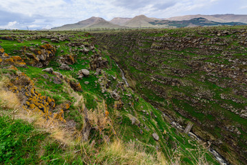 Above view of Dzoraget river's gorge, Armenia