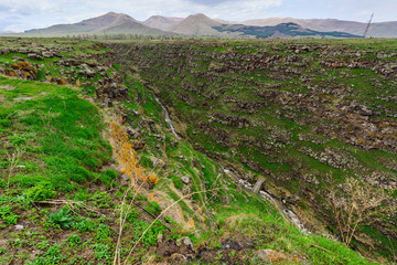 Above view of Dzoraget river's gorge, Armenia